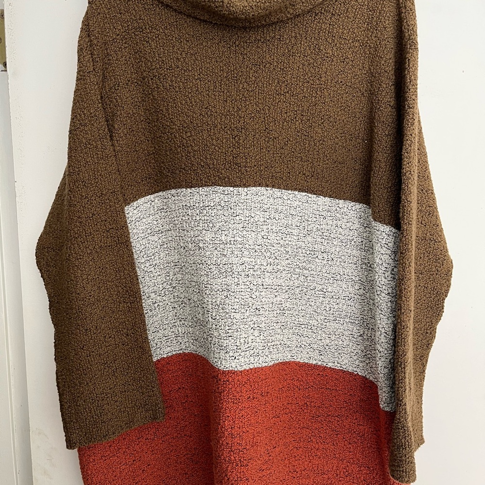 Cozy Color Block Turtleneck Sweater